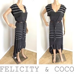 BNWOT FELICITY & COCO Hi-Lo Ruffled Maxi Dress